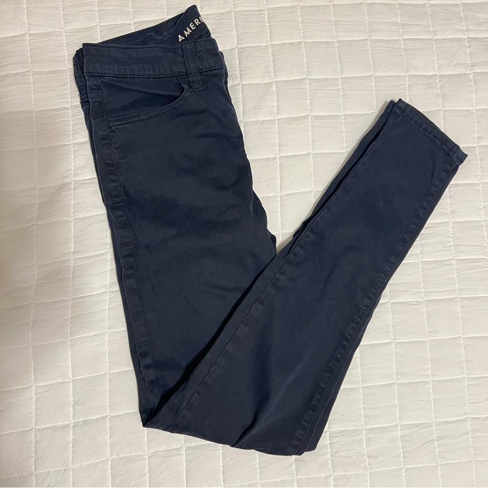 American Eagle Womens Jeans Size 6 LONG Hi-Rise Jegging Navy Blue